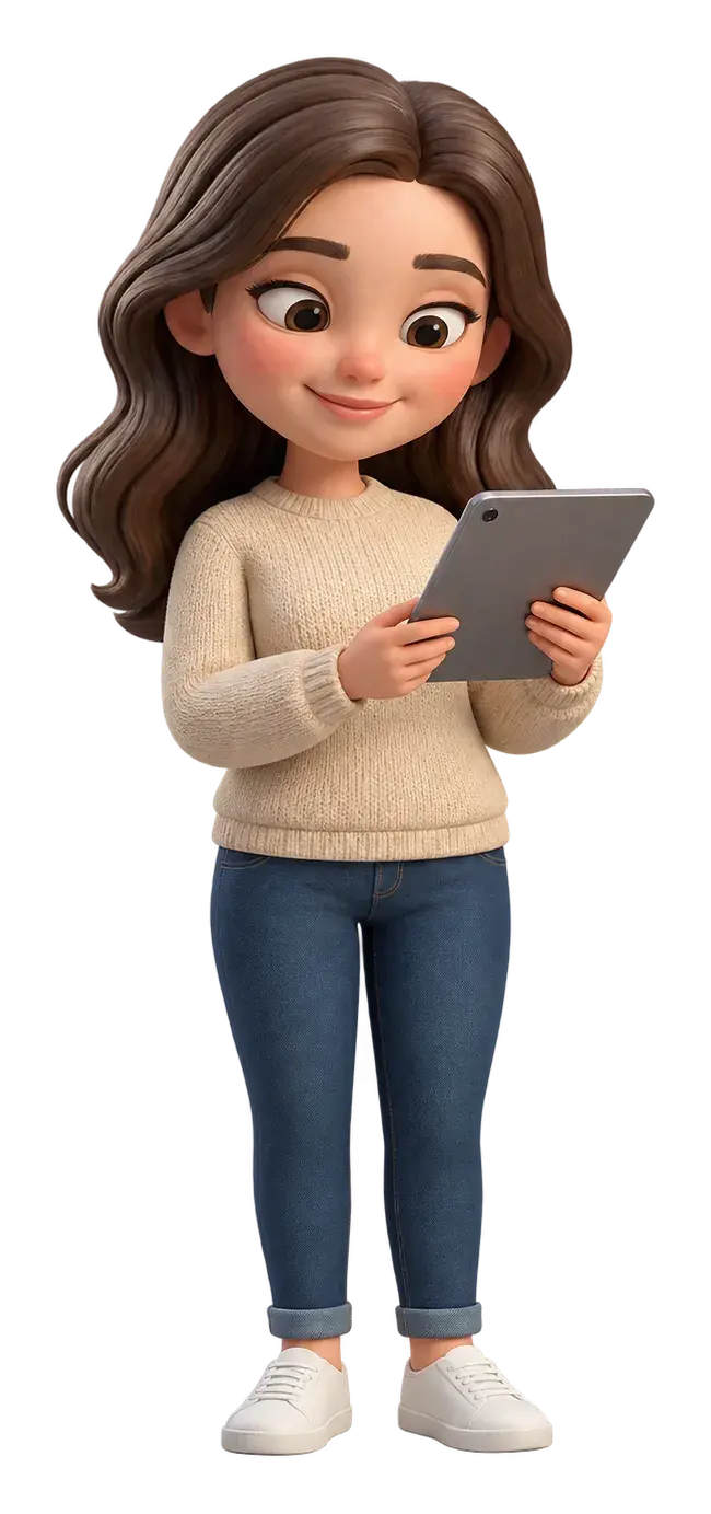 Mama Piek maakt een planning op haar tablet