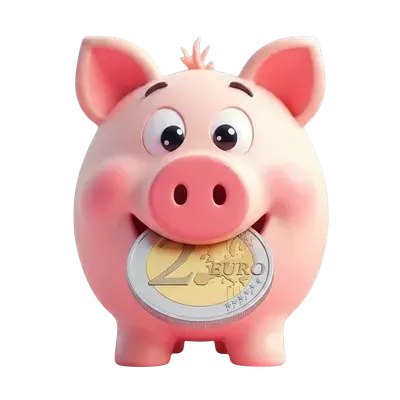 Penny met een muntstuk van twee euro