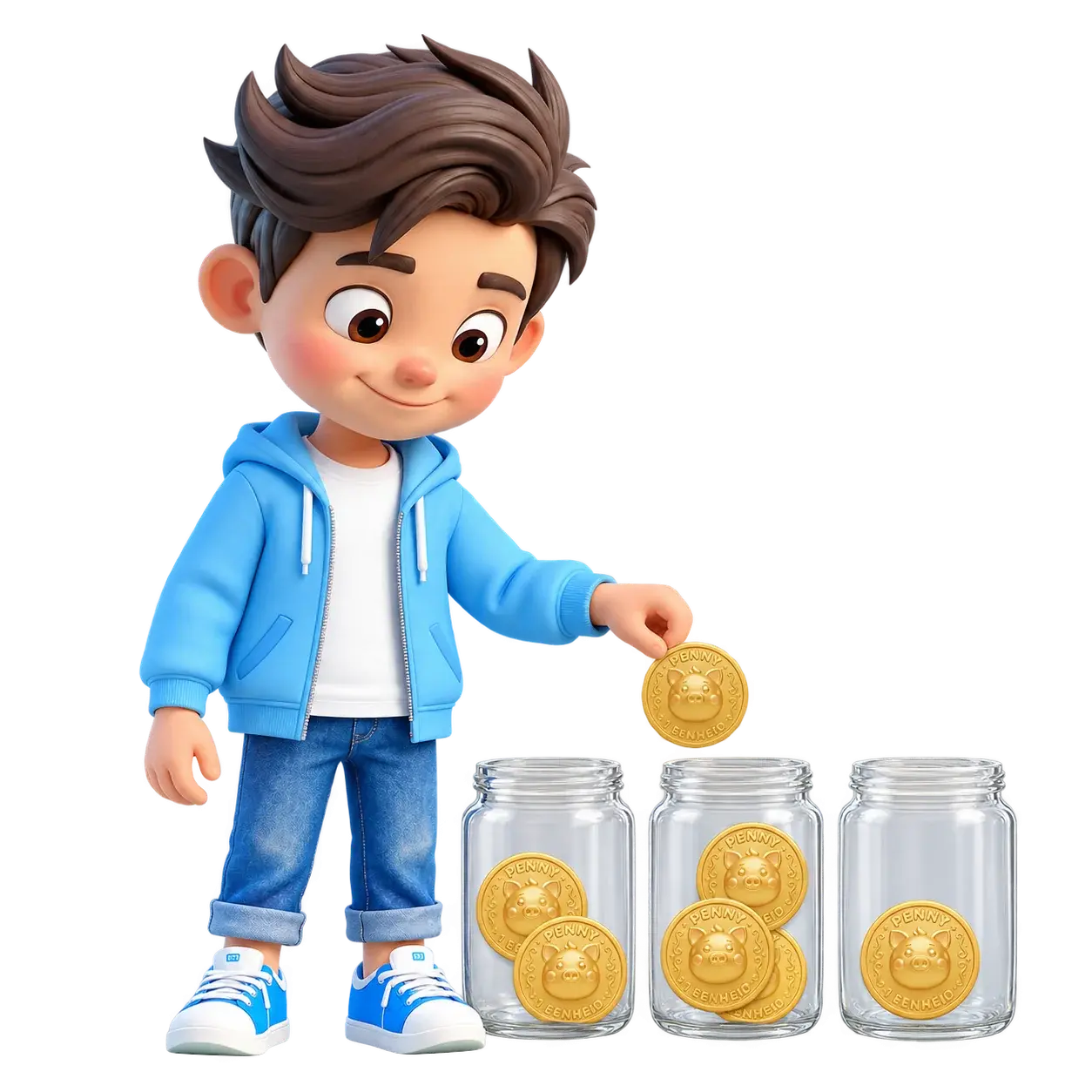 Timo Tientje verdeelt zijn geld over drie potjes
