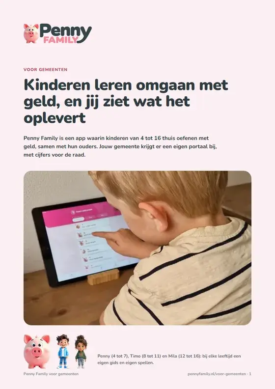 De voorkant van de brochure Penny Family voor gemeenten